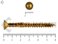 Саморезы Конструкционные, потай Torx, желтый цинк   4.5х 60 мм ПРОФИ HIMTEX (20 шт)