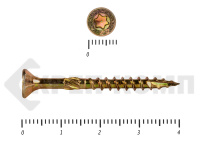 Саморезы Конструкционные, потай Torx, желтый цинк   4.5х 40 мм КРЕП-КОМП (200 шт)