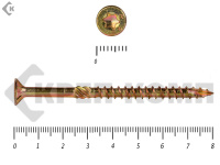 Саморезы Конструкционные, потай Torx, желтый цинк   4.5х 80 мм ПРОФИ HIMTEX (200 шт)