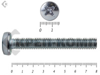 Винт полуцилиндрическая головка,цинк DIN7985 8х 80 Фасовка (50шт)