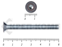 Винт потайной с внутр. шестигр., полная резьба, цинк DIN 7991  6х 60 пр.8.8 Фасовка МОСКРЕП(100шт)