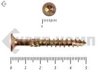 Саморезы Конструкционные, потай Torx, желтый цинк   4.5х 50 мм ПРОФИ HIMTEX (20 шт)