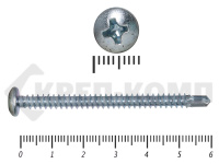 Саморез с полукруглой головкой, сверло DIN 7504N 4,8х60 МОСКРЕП (100шт)