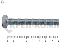 Болт полная резьба, цинк DIN933 8х 80 пр.5,8 (10шт)