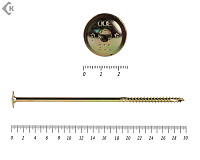 Саморезы с прессшайбой Torx, по дереву, желтый цинк  10х300 мм (50 шт)
