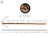 Саморезы с прессшайбой Torx, по дереву, желтый цинк  10х360 мм (25 шт)