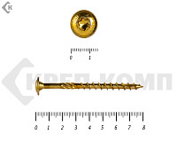 Саморезы с прессшайбой Torx, по дереву, желтый цинк  6.0х 80 мм (100 шт)