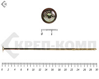 Саморезы с прессшайбой Torx, по дереву, желтый цинк  6.0х300 мм (50 шт)